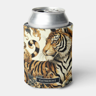 Rafraîchisseur Pour Canette Peinture vintage de tigre d'or