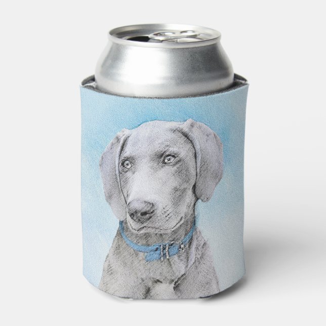 Rafraîchisseur Pour Canette Peinture Weimaraner - Joli art original chien (Can devant)