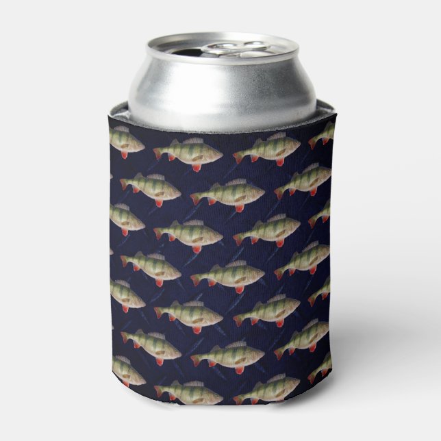 Rafraîchisseur Pour Canette Perch Fishing Blue Beer Can Holder (Can devant)