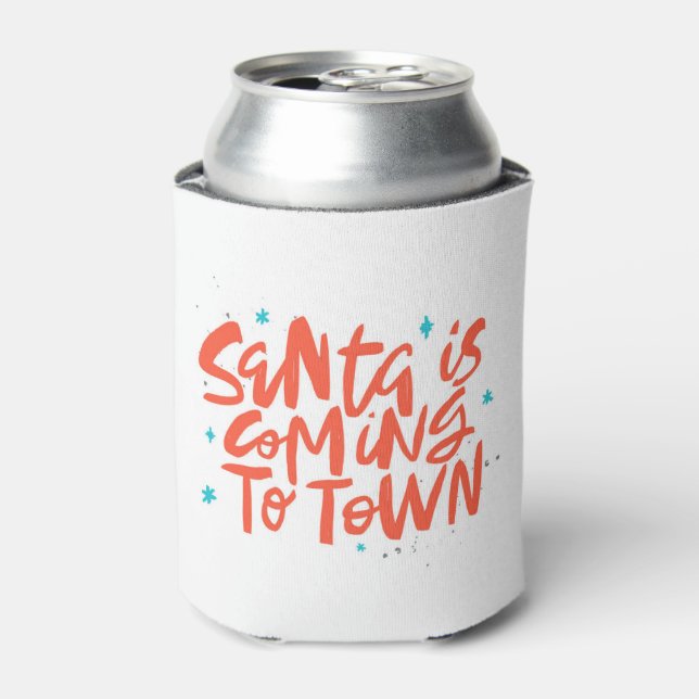 Rafraîchisseur Pour Canette Père Noël arrive à Town Holiday Design (Can devant)