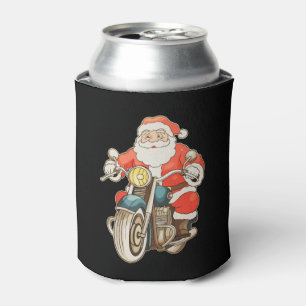Rafraîchisseur Pour Canette Père Noël moto vintage motard Noël