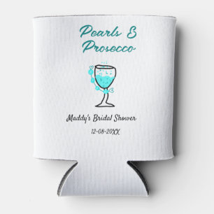 Rafraîchisseur Pour Canette Perles et prosecco douche de mariée bleu noir nom 
