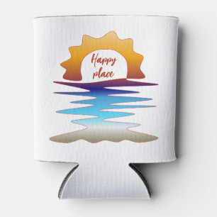 Rafraîchisseur Pour Canette Perpetual Sun Beach "Happy Place" Line Art