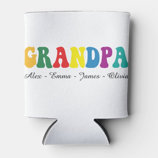 Rafraîchisseur Pour Canette Personalized Grandpa Gift with Grandkids’ Names (Devant)
