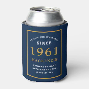Rafraîchisseur Pour Canette Personnalisé 60e anniversaire 1961 Elégant Blue Go