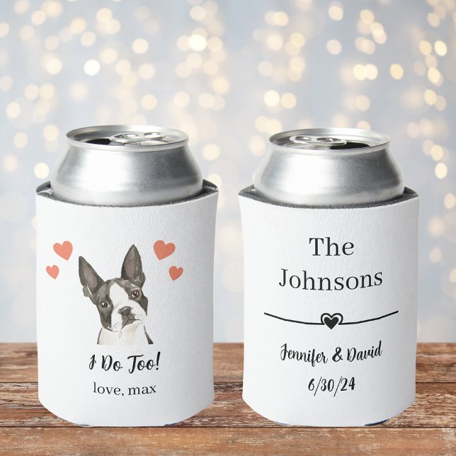 Rafraîchisseur Pour Canette Personnalisé Boston Terrier Mariage animal de comp (Créateur téléchargé)