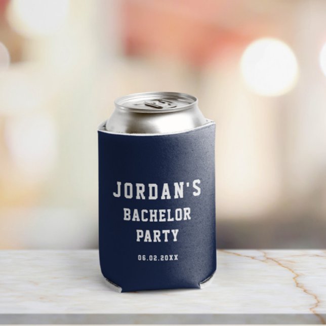 Rafraîchisseur Pour Canette Personnalisé Simple moderne Cool Bachelor Party Na (Créateur téléchargé)