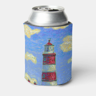 Rafraîchisseur Pour Canette Phare Pastel et champs de lavande