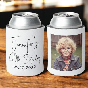 Rafraîchisseur Pour Canette Photo Instagram noir blanc 60e anniversaire
