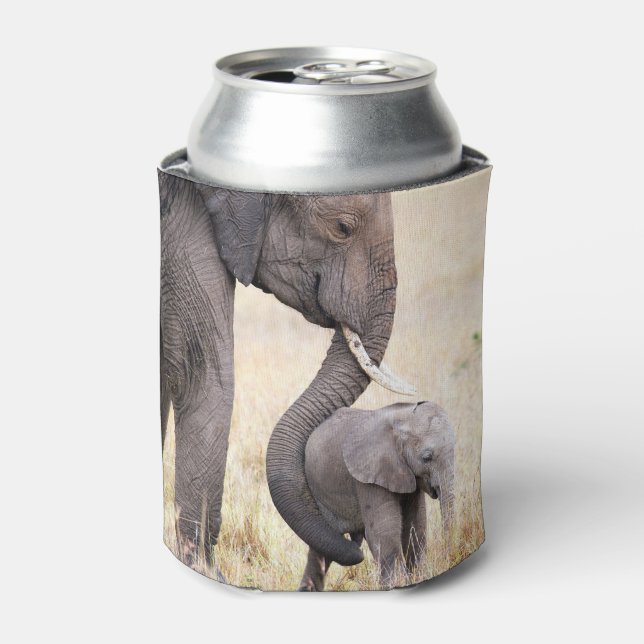 Rafraîchisseur Pour Canette Photo mère et bébé éléphant (Can devant)