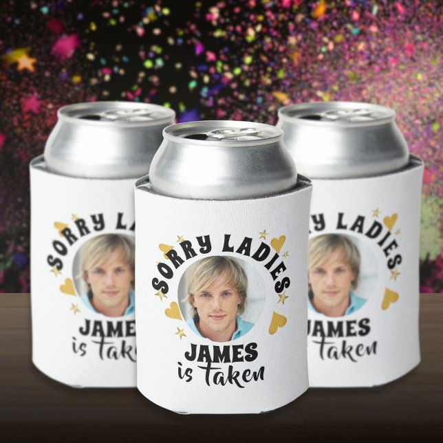 Rafraîchisseur Pour Canette Photo personnalisée du marié pour l'enterrement de (Personalized Bachelorette Party Grooms Face Photo Can Cooler)