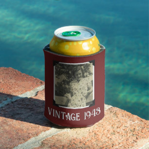 Rafraîchisseur Pour Canette Photo personnalisée Vintage 1943 80e anniversaire 