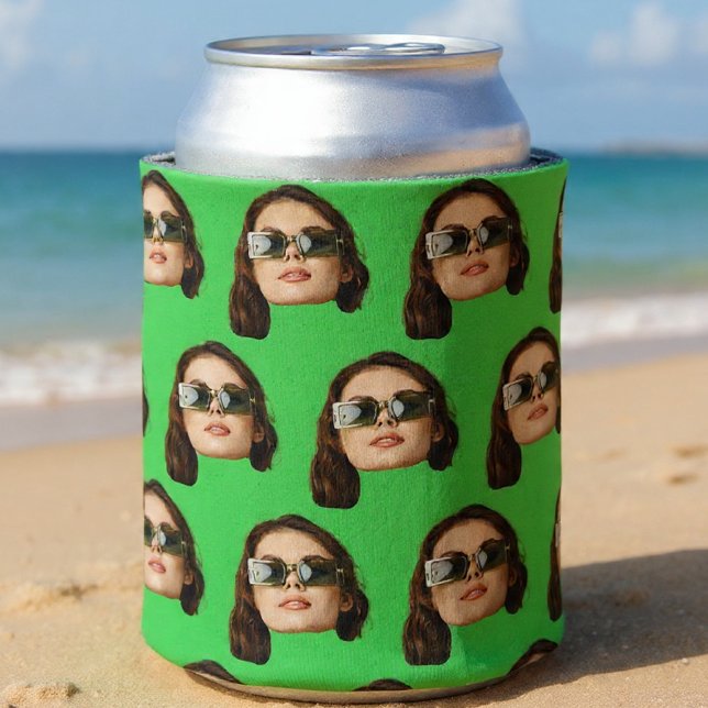 Rafraîchisseur Pour Canette Photo personnalisée Visage Bachelor Fête Anniversa (Créateur téléchargé)