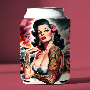 Rafraîchisseur Pour Canette Pin-up Vintage Tatouée