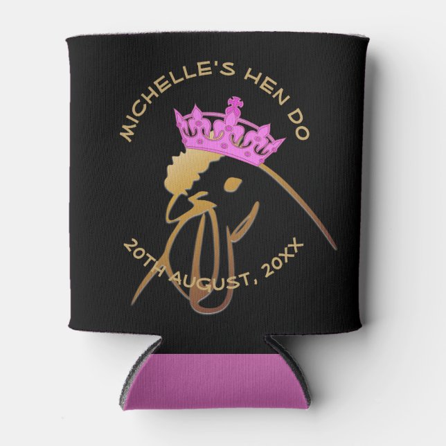 Rafraîchisseur Pour Canette Pink Crown Hen Do Personalised Keepsake (Devant)