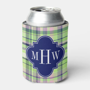 Rafraîchisseur Pour Canette Pistachio Marine rose What Preppy Madras Monogramm