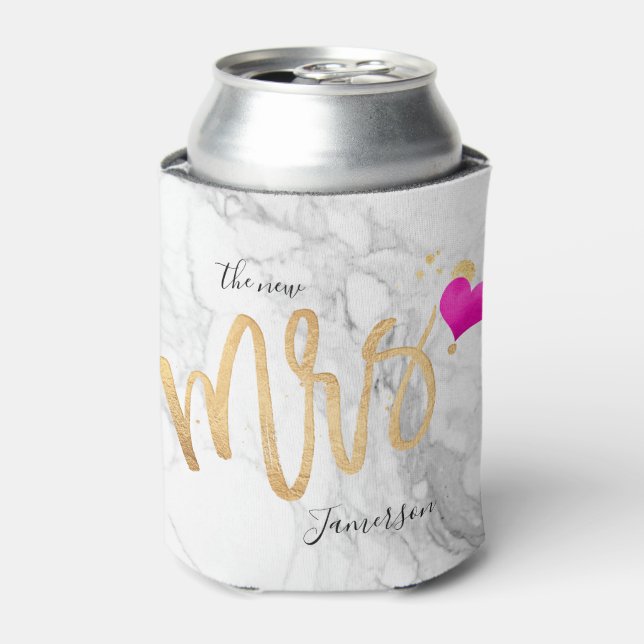 Rafraîchisseur Pour Canette PixDezines Marble+Faux Gold nouvelle Mme. (Can devant)