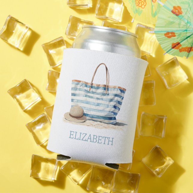 Rafraîchisseur Pour Canette Plage Bleu et Bleu Blancs Fourre-tout (Été in situ)