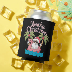 Rafraîchisseur Pour Canette Plage Noël Tropical Vacances Père Noël Beach