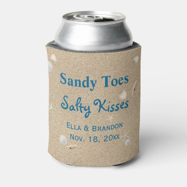 Rafraîchisseur Pour Canette Plage Sandy Toes Salty Baisers Peuvent Se Rafraîch (Can Dos)