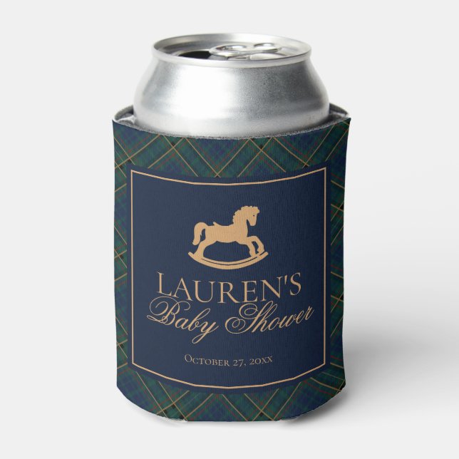Rafraîchisseur Pour Canette Plaid Classic Rocking Horse Baby Shower Favor (Can devant)