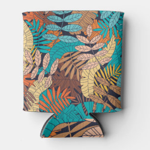 Rafraîchisseur Pour Canette Plantes tropicaux, feuilles de palmiers, motif san