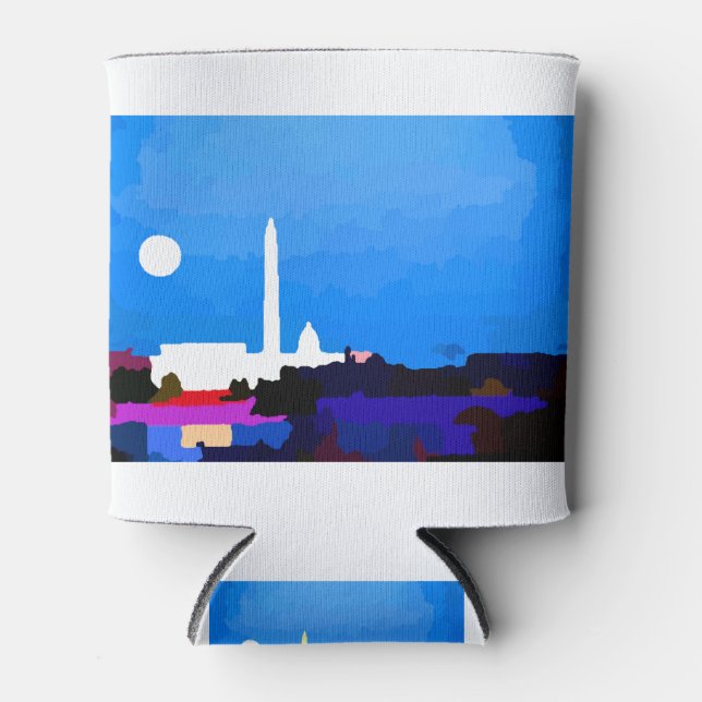 Rafraîchisseur Pour Canette Pleine lune Skyline Washington DC (Devant)