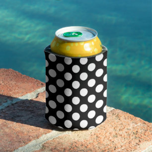 Rafraîchisseur Pour Canette Pois noirs et blancs, Motif Polka