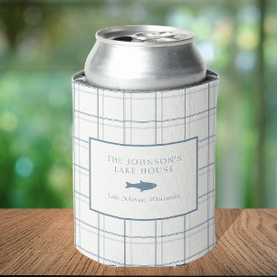 Rafraîchisseur Pour Canette Poisson Bleu de la Maison de Lac Plaid Classable