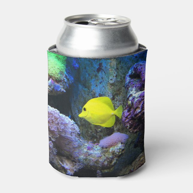 Rafraîchisseur Pour Canette Poisson jaune et corail photo (Can devant)