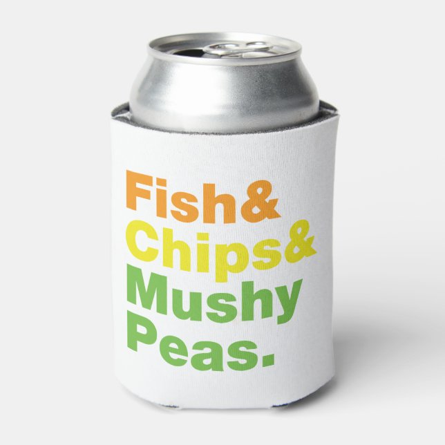 Rafraîchisseur Pour Canette Poissons & Chips & Pois Musqués. (Can devant)