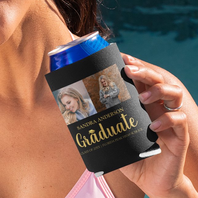 Rafraîchisseur Pour Canette Police Or moderne | Collage de photos (Créateur téléchargé)