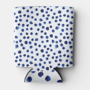 Rafraîchisseur Pour Canette Polka Bleue : Aquarelle Point sans joint.