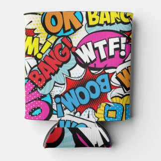Rafraîchisseur Pour Canette Pop Art Comic : Retro Motif sans couture