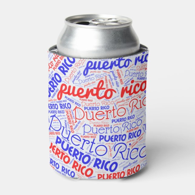 Rafraîchisseur Pour Canette Porto Rico Word Cloud (Can devant)