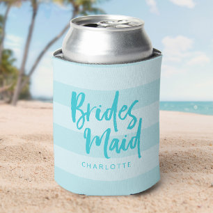 Rafraîchisseur Pour Canette Preppy Bridesmaid Name Blue Stripes