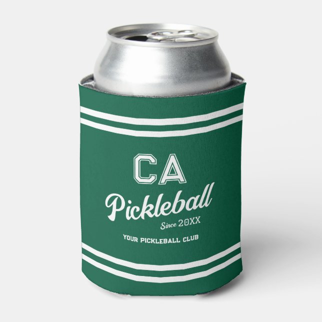 Rafraîchisseur Pour Canette Preppy Green Pickleball Club Custom Crest Party (Can devant)
