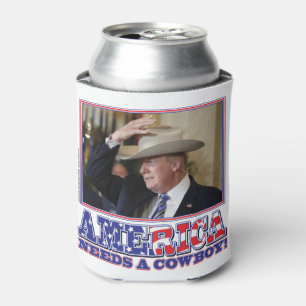 Rafraîchisseur Pour Canette Président Trump Cowboy Américain