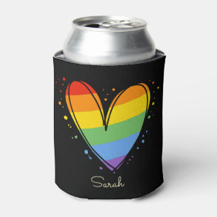 Rafraîchisseur Pour Canette Pride Rainbow LGBTQ Mariage cardiaque