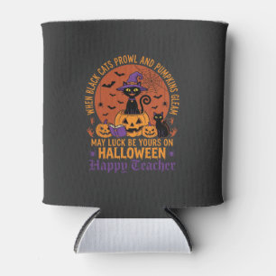Rafraîchisseur Pour Canette Professeur Halloween Chat Noir Citrouille Chance