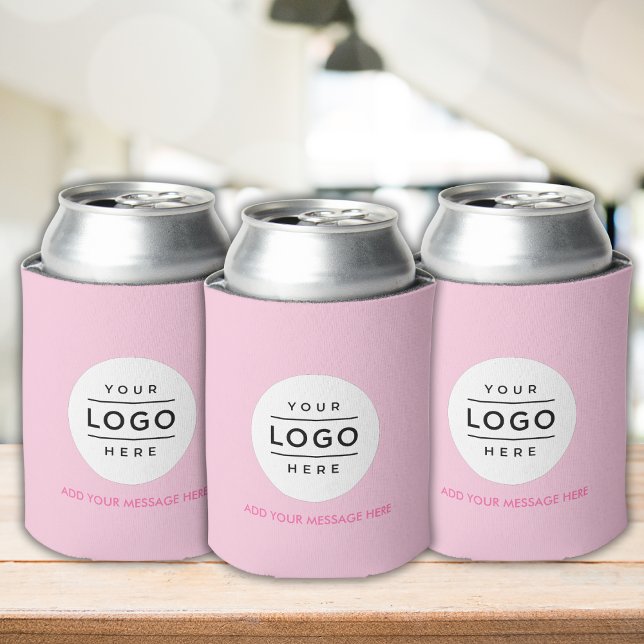 Rafraîchisseur Pour Canette Promotion du logo d'entreprise personnalisé (Custom Business Logo Promotional Can Cooler in pink color)