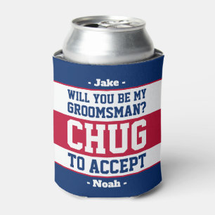 Rafraîchisseur Pour Canette Proposition du Groomsman Chug pour accepter Rouge