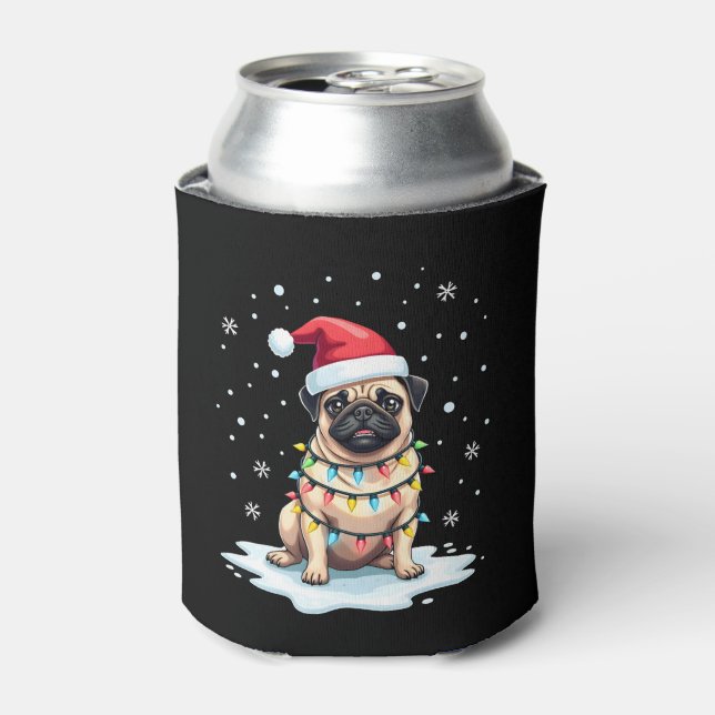 Rafraîchisseur Pour Canette Pug Dog Christmas Men Women (1) (Can devant)