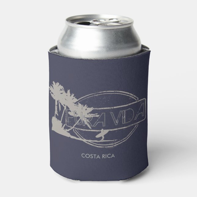 Rafraîchisseur Pour Canette Pura Vida Costa Rica Surf Surfer Beer (Can devant)