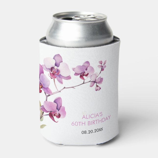 Rafraîchisseur Pour Canette Purple Orchid Flower Blossom Birthday (Can devant)