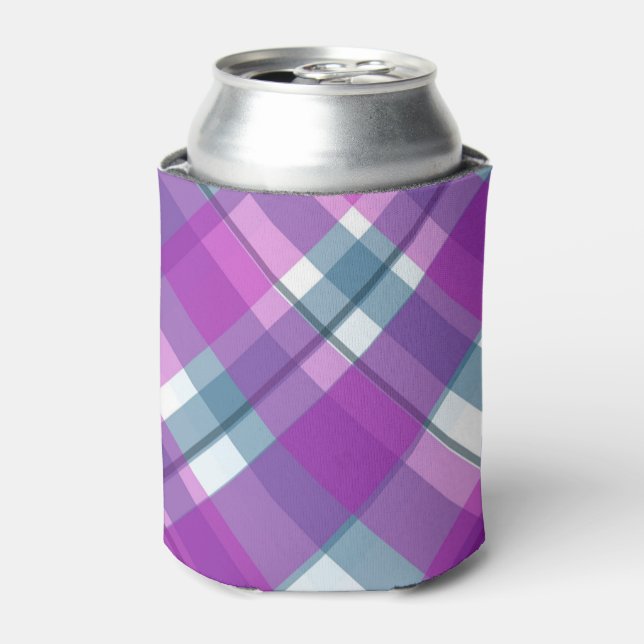 Rafraîchisseur Pour Canette Purple Tartan Pattern (Can devant)
