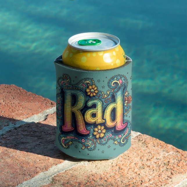 Rafraîchisseur Pour Canette Rad les années 70 Super psychédélique esthétique (Piscine in situ)