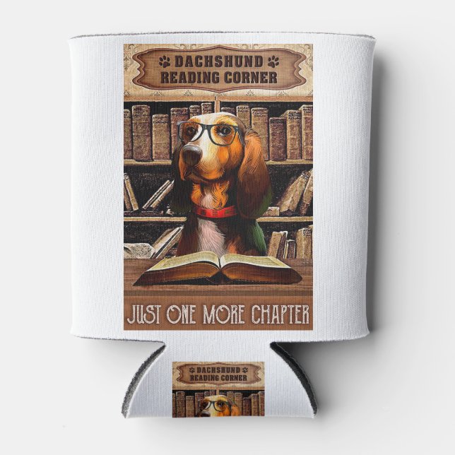 Rafraîchisseur Pour Canette Reading Corner Livre Dachshund (Devant)