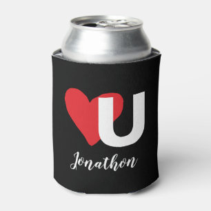 Rafraîchisseur Pour Canette Red Heart U Love Valentine's Day Monogrammed Nom