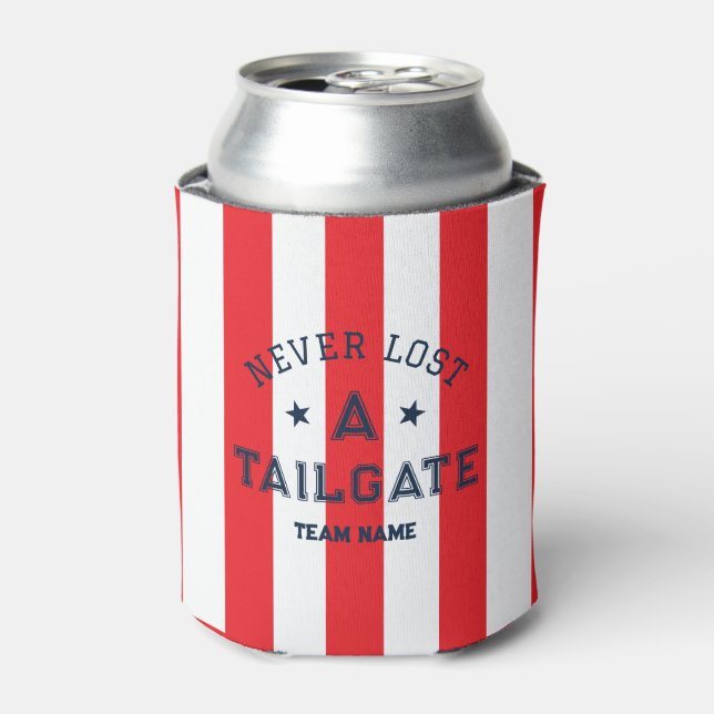 Rafraîchisseur Pour Canette Red Never Love A Tailgate Custom Team Jour (Can devant)